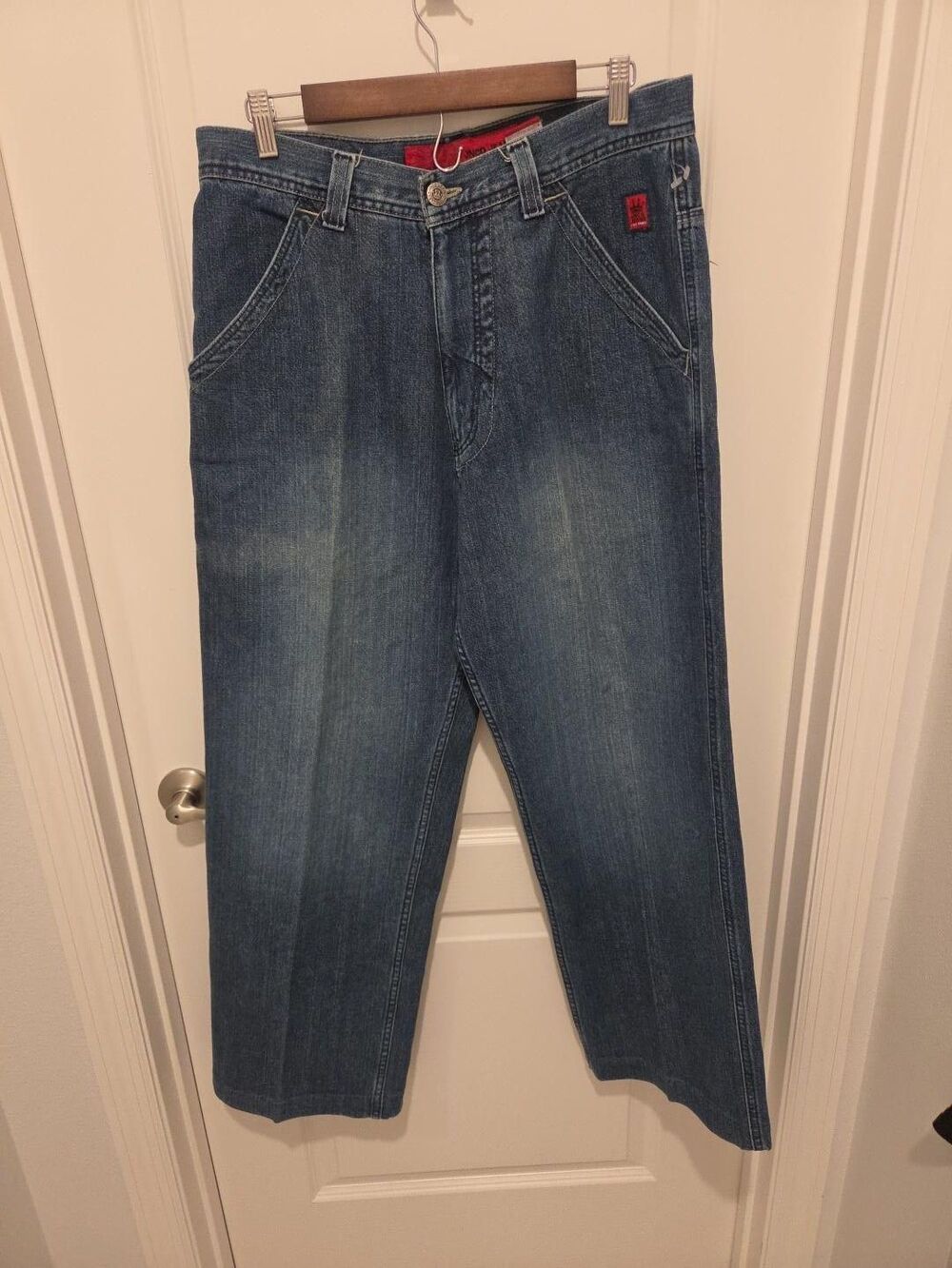 JNCO Jeans Royal 85 33x31 Baggy Wide Leg Crown Embroidered Y2K Skater